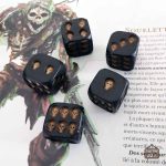 Dés en bois crâne pour amateurs de jeux