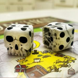 Dés à thème tête de mort, jeu de société amusant