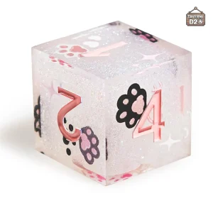 D6 chat en résine, dé à 6 faces pour jeux de société