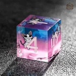 D6 chat, dé en résine coloré pour jeux de rôle