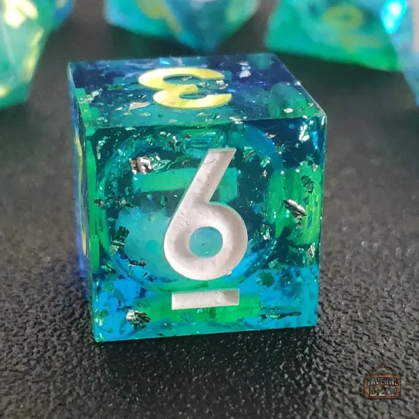 6d-mini-planete-1 D6 mini planète en résine, dé à jouer unique