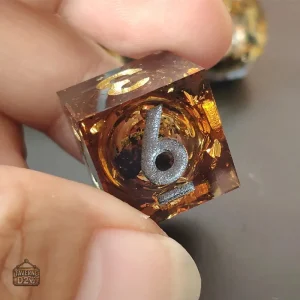 Dés en résine D6 mini planète, couleur vive