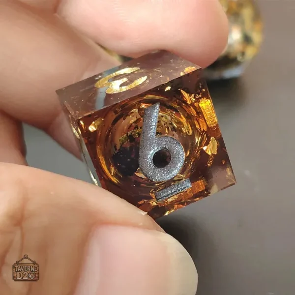 Dés en résine D6 mini planète, couleur vive