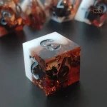 Dés en résine, D6 mini planète, design original