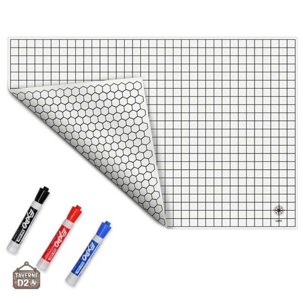 Plateau de jeu réversible pour stratégies en format carré et hexagonal