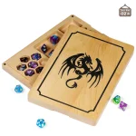 Conteneur à dés en bambou pour collection de jeux