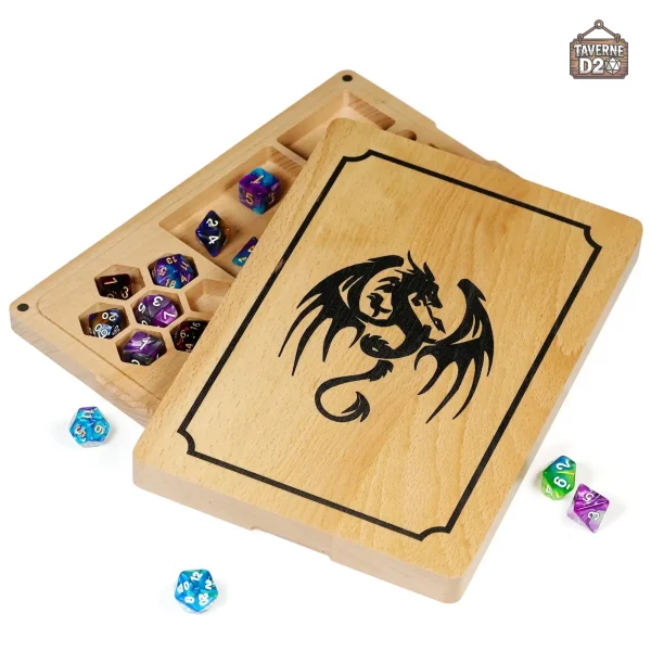 Conteneur à dés en bambou pour collection de jeux