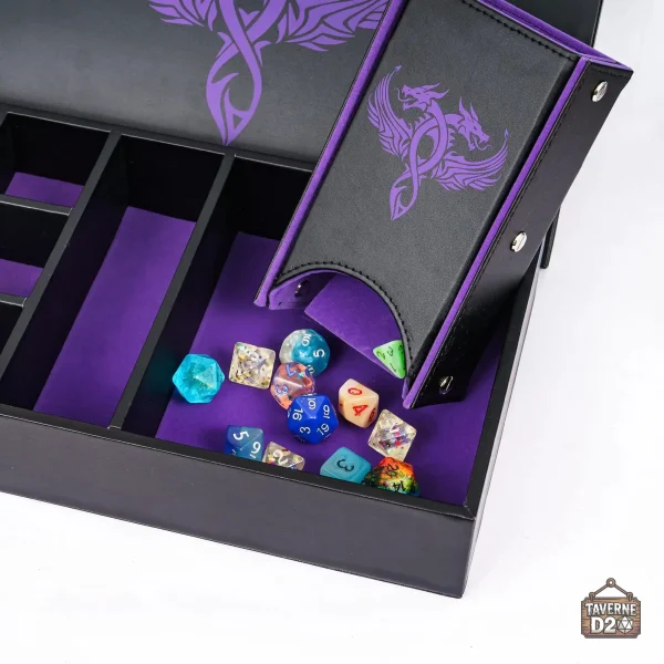 Élégante boîte à dés avec motif fantastique