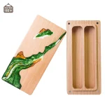 Boîte à dés Rivière de Mana en bois