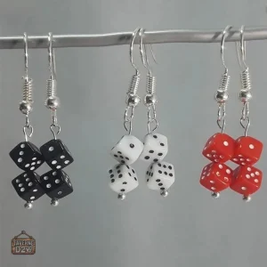 Boucles d'oreilles pendantes grunge rouges pour femmes