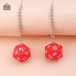 Boucles d'oreille D20 en forme de dé pour les passionnés