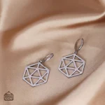 Élégantes boucles d'oreilles D20 en forme plate