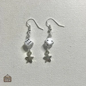 Boucles d'oreilles étoile et D6 en goodies