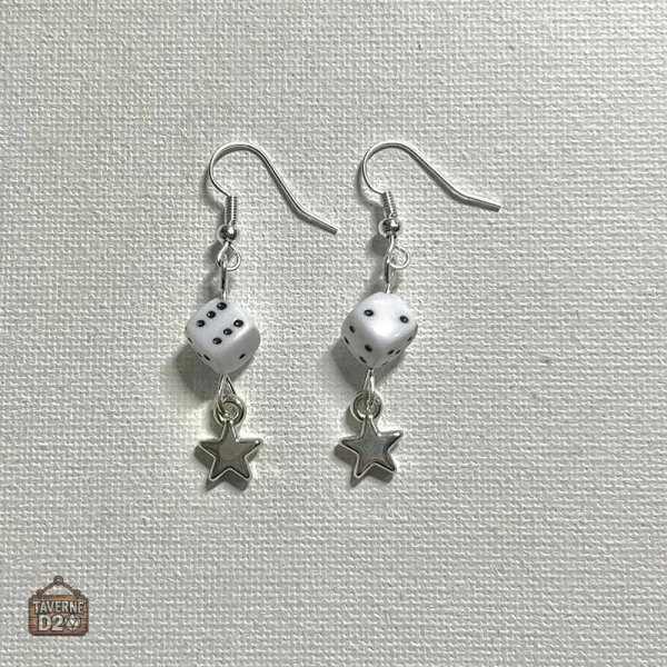 Boucles d'oreilles étoile et D6 en goodies