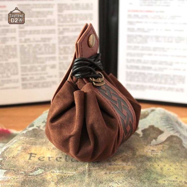 Bourse à dés artisanale en cuir avec motifs celtiques