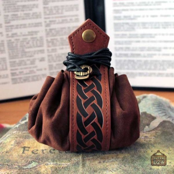 Sac à dés en cuir celtique pour un rangement stylé