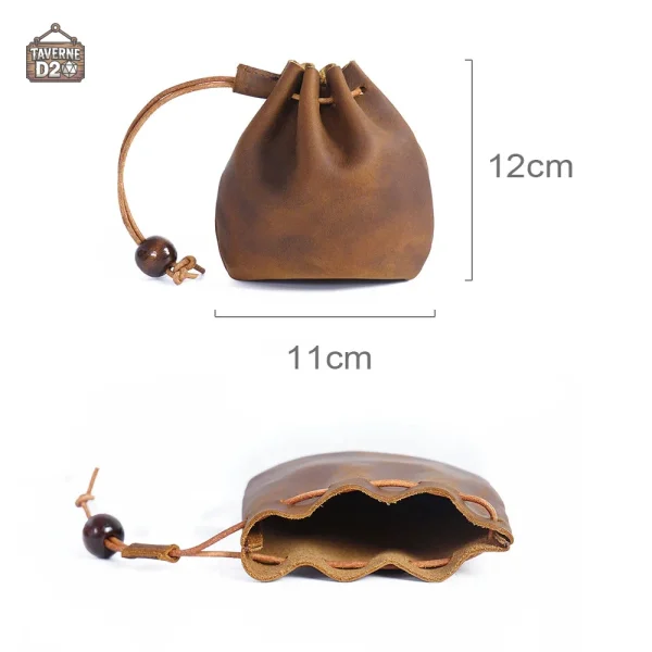 Pochette à dés en cuir véritable, style classique
