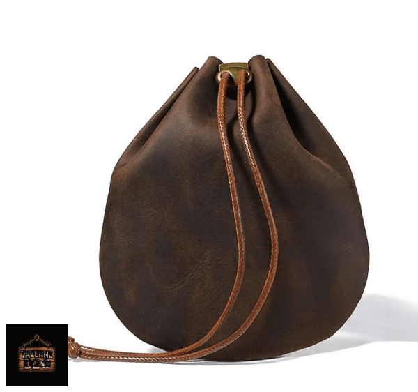 Bourse à dés en cuir, style médiéval