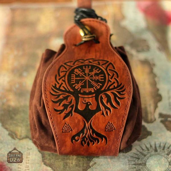 bourse-des-viking-1 Bourse à Dés Viking en cuir avec design traditionnel