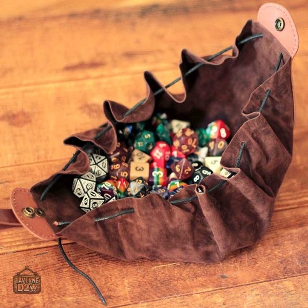 Bourse à dés en cuir avec motifs vikings