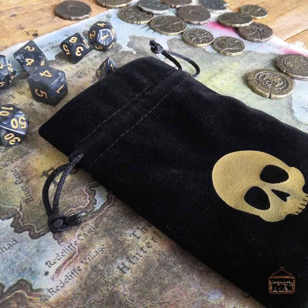 Bourse à dés pratique avec dés de jeu colorés