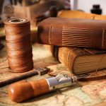 Carnet élégant en cuir avec lien de fermeture