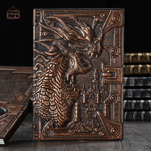 Design unique de dragon sur la couverture du carnet