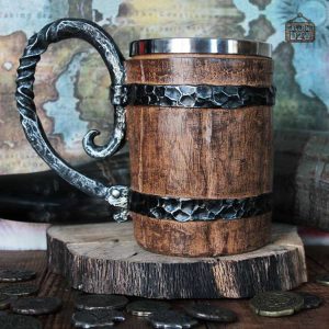 Chope de bière viking en bois décoratif