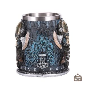 Chope Viking avec motif crâne impressionnant