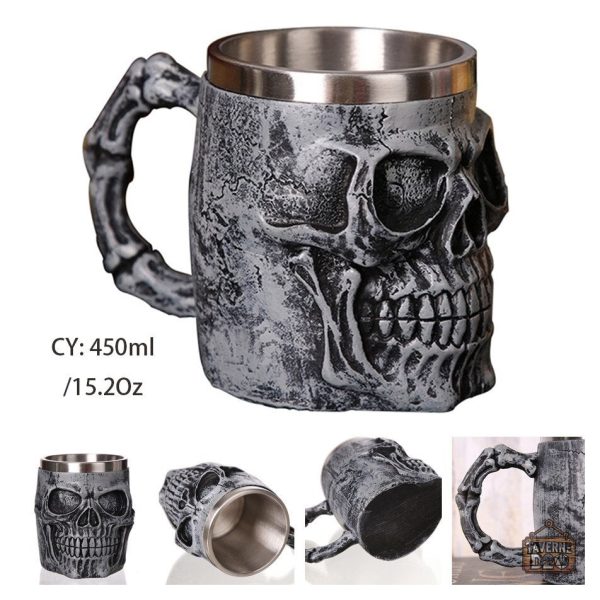 Chope avec motif de squelette stylisé