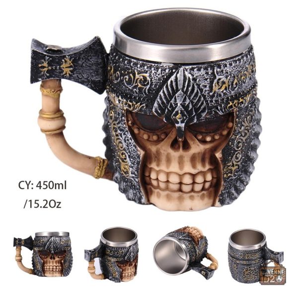 Chope en céramique avec motif squelettique