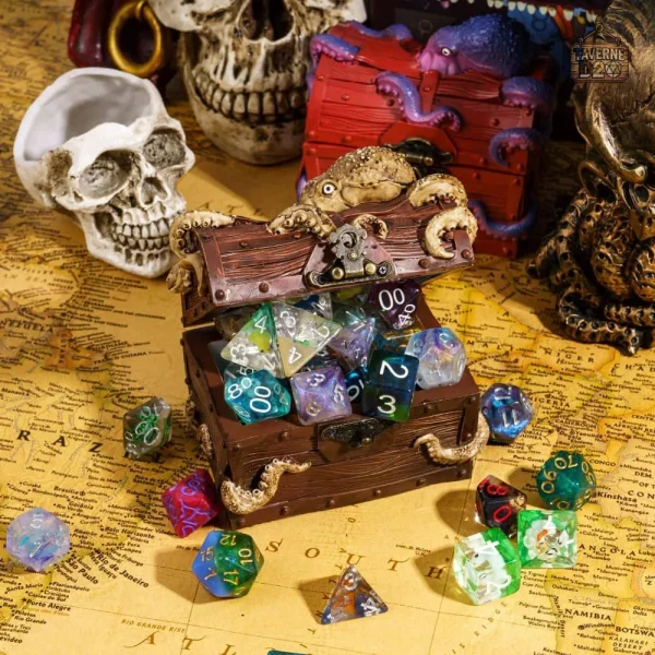 Accessoire de jeu : coffre à dés Poulpe pour collectionneurs