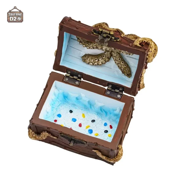 Boîte à dés en tissu avec motif de poulpe coloré