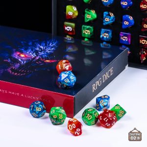 Ensemble de Dés pour Jeux de Rôle avec Piste à Dés