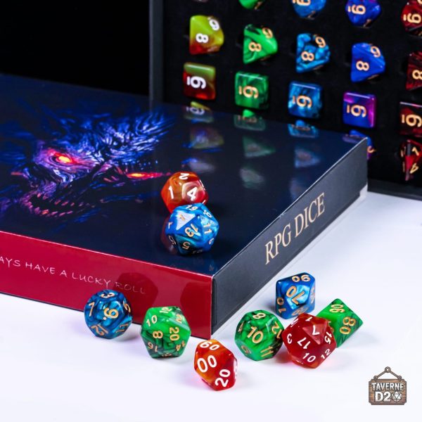 Ensemble de Dés pour Jeux de Rôle avec Piste à Dés