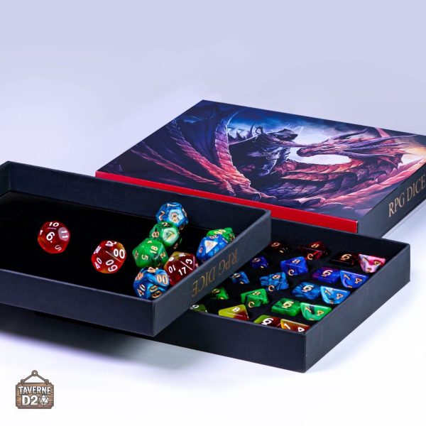 Accessoires de jeu : 5 Sets de Dés et Piste à Dés