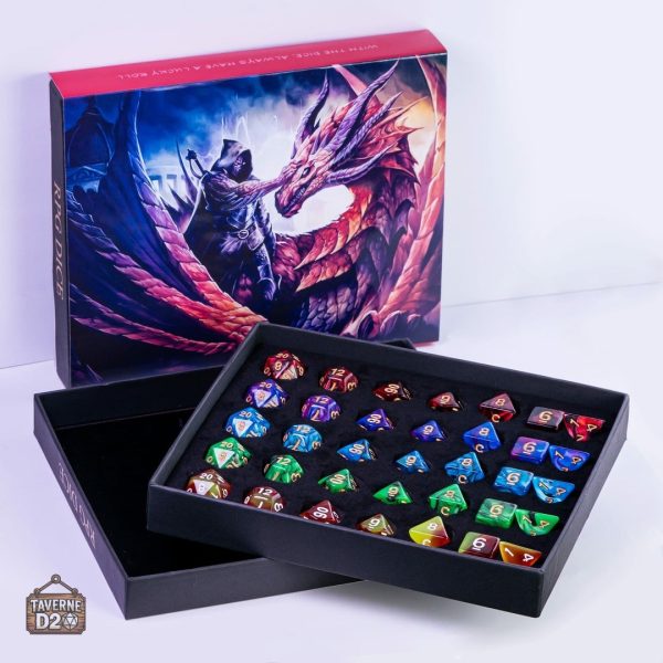 Coffret de dés variés pour fans de Jeux de Rôle