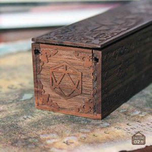 Coffret de dés en noyer naturel