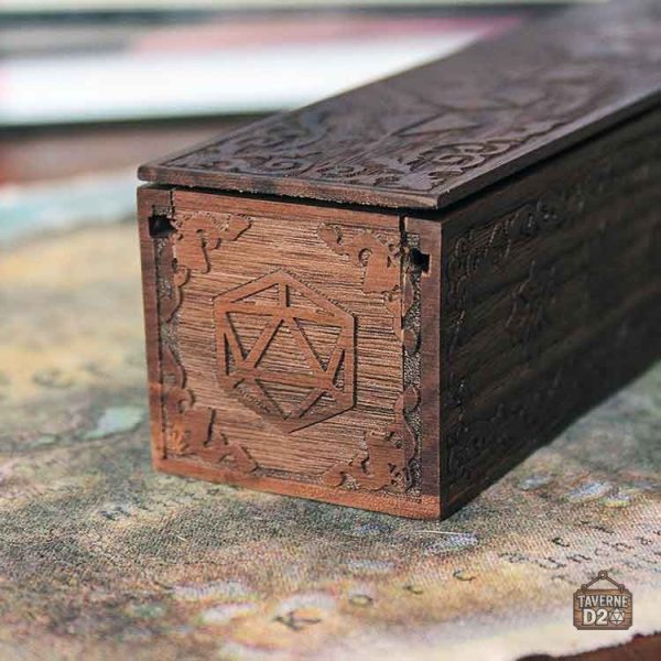 Coffret de dés en noyer naturel