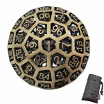 Dé D100 en métal avec motif de dragon creux