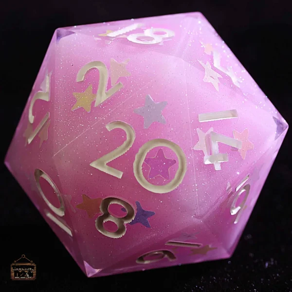 d20-etoiles-pastel-1 D20 Étoiles Pastel - Lot de dés colorés pour jeux de rôle