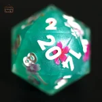 D20 design floral - Dé à 20 faces élégant