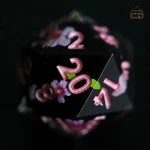 D20 avec motifs de fleurs - Accessoire de jeu unique