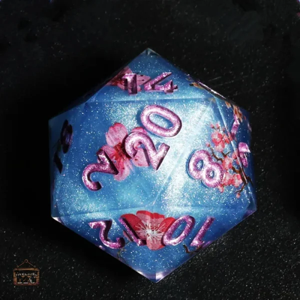 D20 Fleur - Dé à 20 faces pour jeux de société