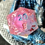 D20 avec décor floral - Accessoire de jeu coloré