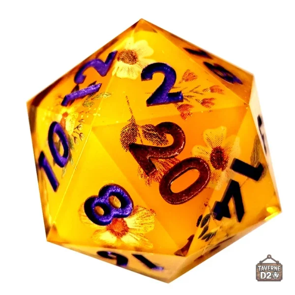 D20 Fleur - Dé artistique pour les amateurs de RPG
