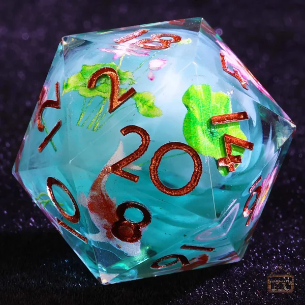 Lot de dés D20 Fleur de Lotus dans un élégant design