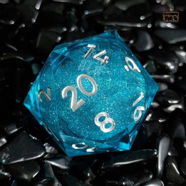 D20 design galaxie avec effet liquide