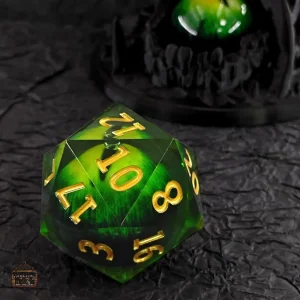 D20 vert géant, accessoire de jeu pour RPG et jeux de société