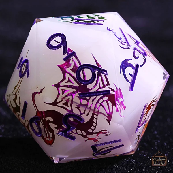 d20-glyphe-dragon-1 Lot de D20 Glyphe de Dragon - dés polyédriques uniques